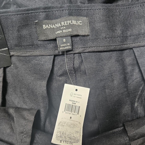 Banana Republic Lenin Blend Black Ultra Wide Lina Palazzo Pants Pocket Sz 8 New - Picture 16 of 16